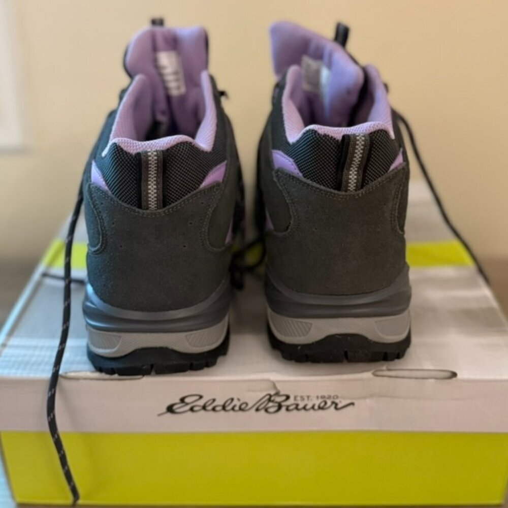Eddie Bauer San Juan Mens Size 9.5 Suede and Mesh Hiking Boot Black And Purple - Picture 6 of 10